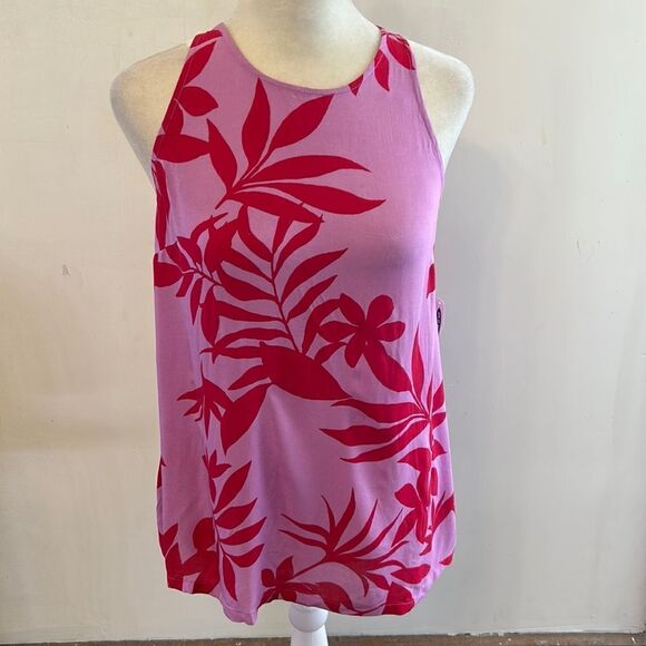 Old Navy pink fuschia floral sleeveless blouse Size S New - Picture 1 of 10